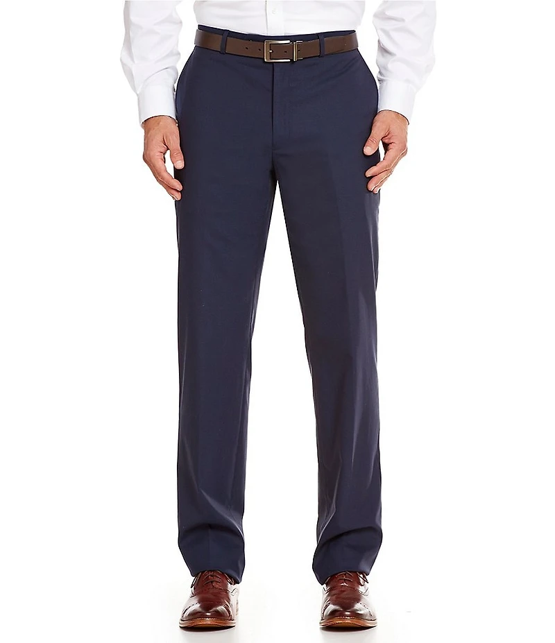 Hart Schaffner Marx Performance New York Modern Fit Flat Front Solid Dress Pants