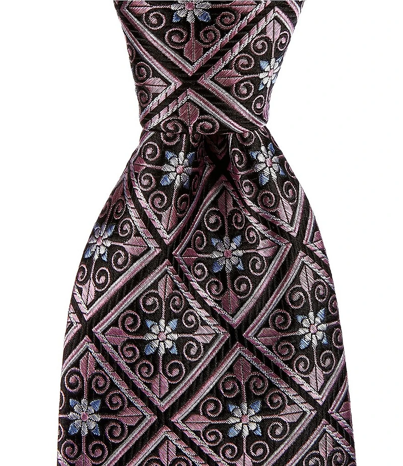 Hickey Freeman Flower Burst 3 1/4#double; Silk Tie