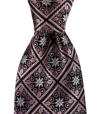 Hickey Freeman Flower Burst 3 1/4#double; Silk Tie