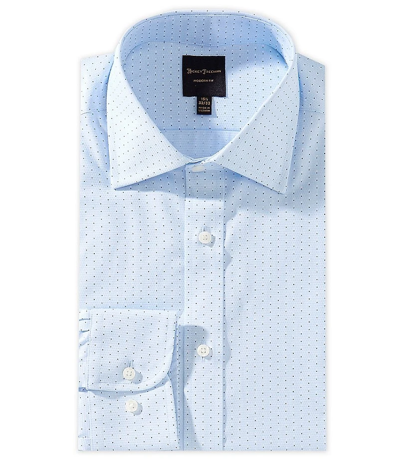 Hickey Freeman Modern Fit Spread Collar Printed Dress Shirt