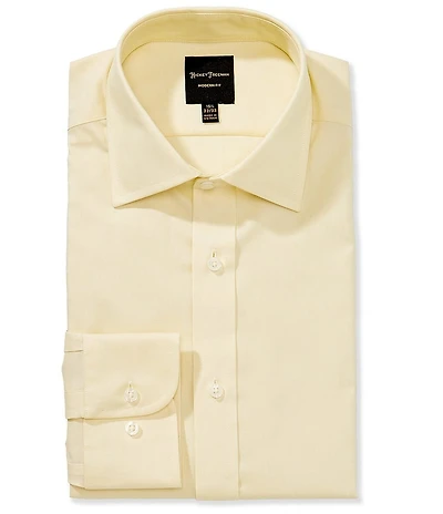 Hickey Freeman Modern Fit Easy Care Button Down Collar Solid Cotton Dress Shirt