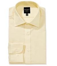Hickey Freeman Modern Fit Easy Care Button Down Collar Solid Cotton Dress Shirt