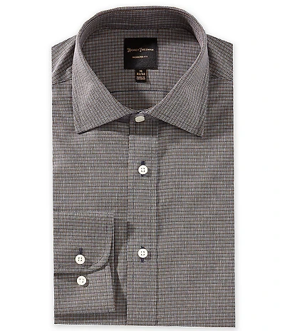 Hickey Freeman Modern Fit Spread Collar Gingham Dress Shirt