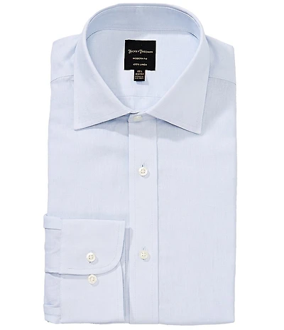Hickey Freeman Modern Fit Spread Collar Solid Linen Dress Shirt