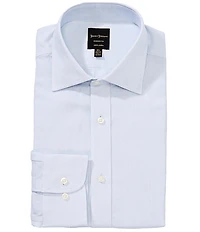Hickey Freeman Modern Fit Spread Collar Solid Linen Dress Shirt