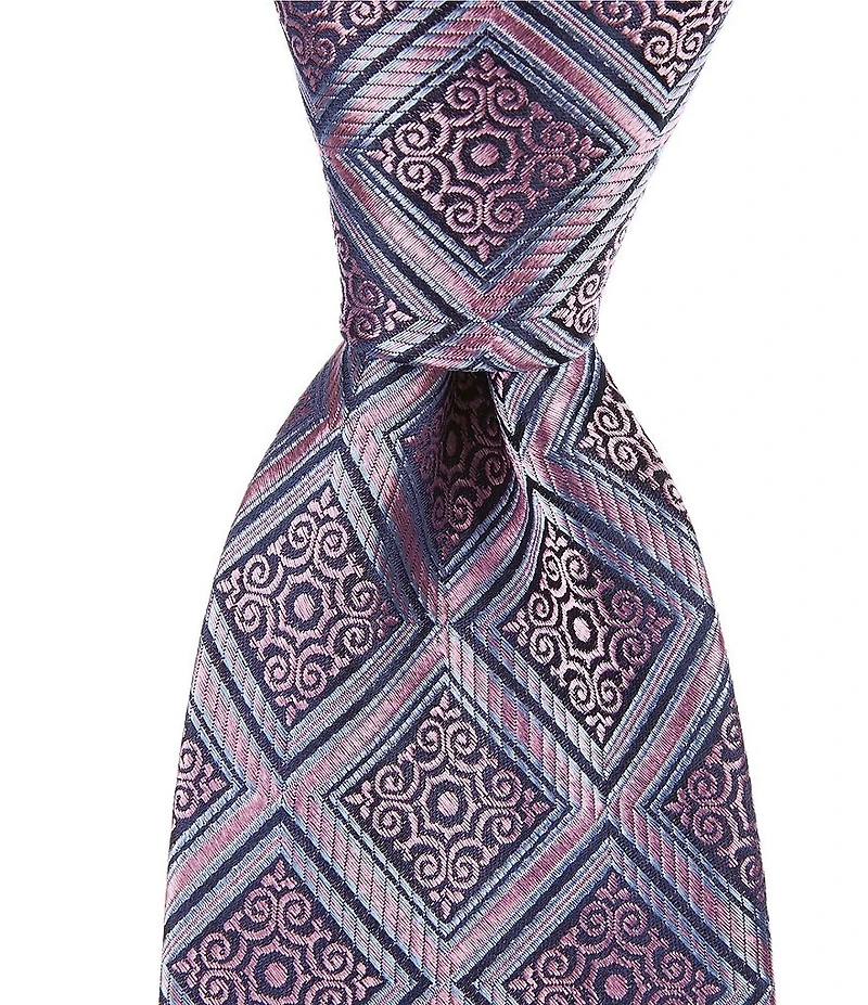 Hickey Freeman Scrolled Box 3 1/4#double; Silk Tie