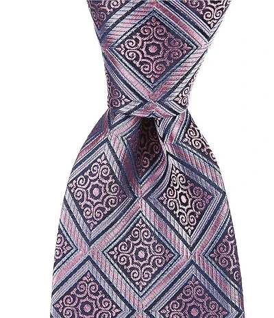 Hickey Freeman Scrolled Box 3 1/4#double; Silk Tie
