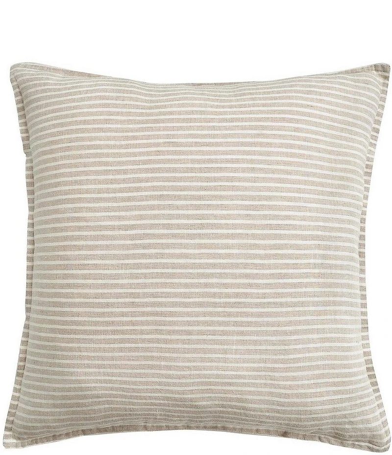 HiEnd Accents Railroad French Flax Linen Striped Reversible Euro Sham