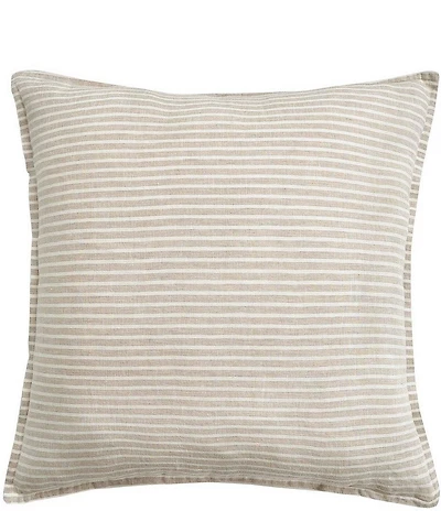 HiEnd Accents Railroad French Flax Linen Striped Reversible Euro Sham