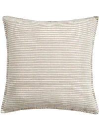 HiEnd Accents Railroad French Flax Linen Striped Reversible Euro Sham