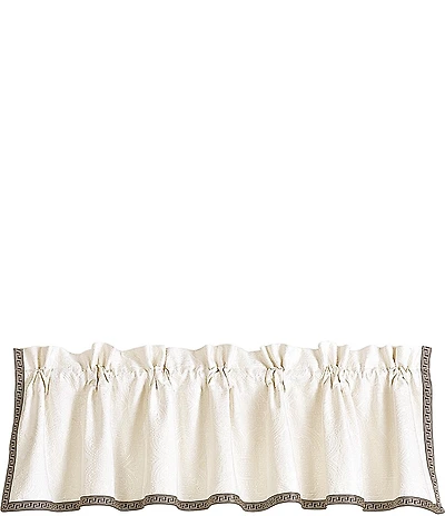 HiEnd Accents Augusta Greek Matelasse Greek Key Trim Valance