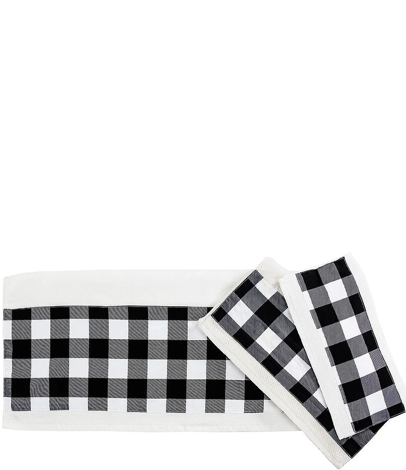 HiEnd Accents Camille Buffalo Check 3-Piece Bath Towel Set