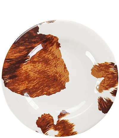 HiEnd Accents Elsa Cowhide Melamine Dinner Plates, Set of 4