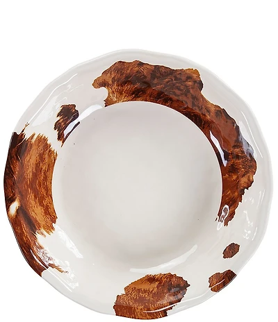 HiEnd Accents Elsa Cowhide Melamine Serving Bowl