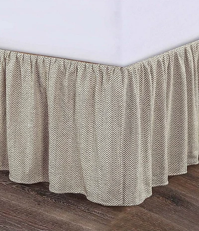 HiEnd Accents Fairfield Herringbone Pattern Bed Skirt
