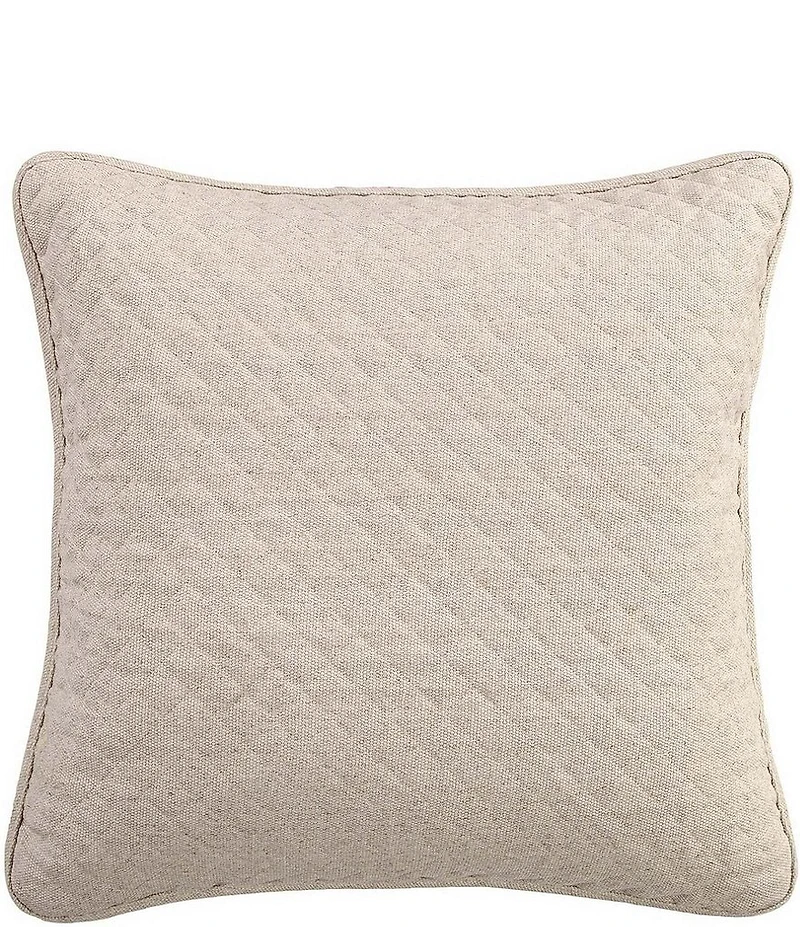 HiEnd Accents Farah Collection Diamond Quilted Pattern Linen Blend Euro Sham