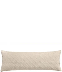 HiEnd Accents Farah Collection Diamond Quilted Pattern Linen Blend Long Lumbar Pillow