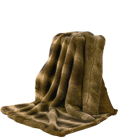 HiEnd Accents Faux Fur Plush Throw Blanket