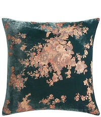 HiEnd Accents Josephine Burnout Faux Silk Velvet Decorative Square Pillow