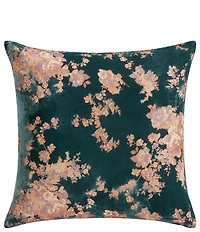 HiEnd Accents Josephine Floral Burnout Faux Silk Velvet Euro Sham