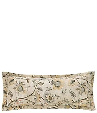 HiEnd Accents Penrose Collection Floral Washed Linen Double Flanged Lumbar Pillow