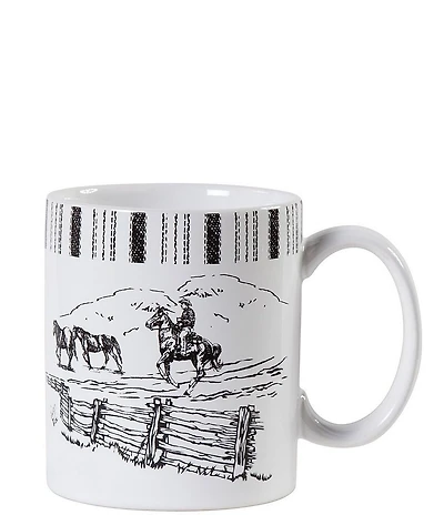 HiEnd Accents x Paseo Road Ranch Life Collection Ceramic Horse Mugs, Set of 4