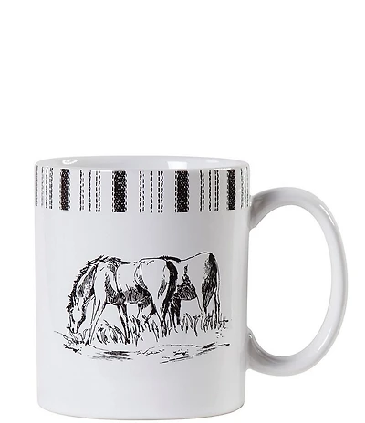 HiEnd Accents x Paseo Road Ranch Life Collection Ceramic Remuda Mugs, Set of 4