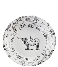 HiEnd Accents x Paseo Road Ranch Life Collection Melamine Longhorn Serving Bowl