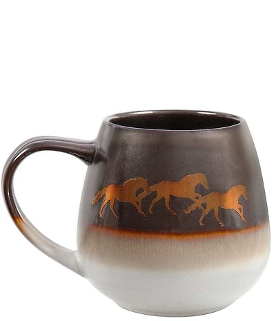 HiEnd Accents Running Remuda Western Ceramic Mug, Set of 4