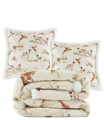 HiEnd Accents x Indigo Hill Hunt Life Campfire Sherpa Accent Pillow & Throw Blanket Mini Set