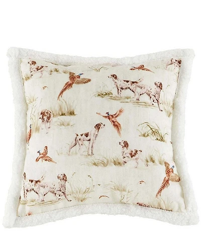 HiEnd Accents x Indigo Hill Hunt Life Campfire Sherpa-Backed Square Pillow