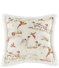 HiEnd Accents x Indigo Hill Hunt Life Campfire Sherpa-Backed Square Pillow