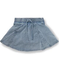 Hippie Girl Big Girls Pleated Knit Denim Skort