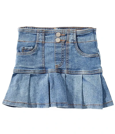 Hippie Girl Big Girls Pleated Denim Skirt