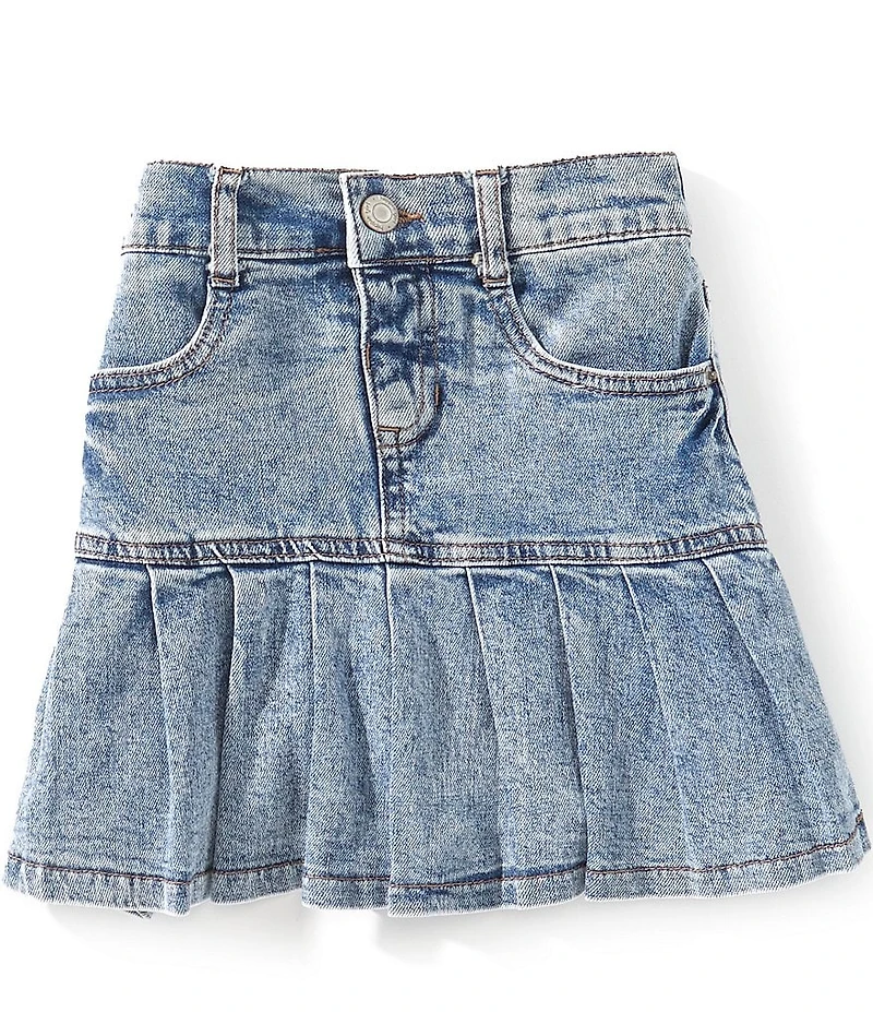 Hippie Girl Big Girls Pleated Denim Skirt