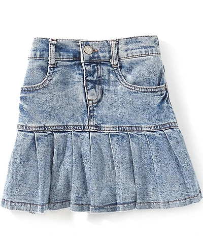 Hippie Girl Big Girls Pleated Denim Skirt