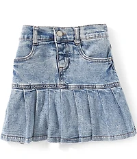 Hippie Girl Big Girls Pleated Denim Skirt