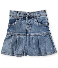 Hippie Girl Little Girls Drop Yoke Pleated Denim Skirt