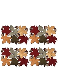 Homewear Harvest Velvet Leaves Placemats, Set of 4
