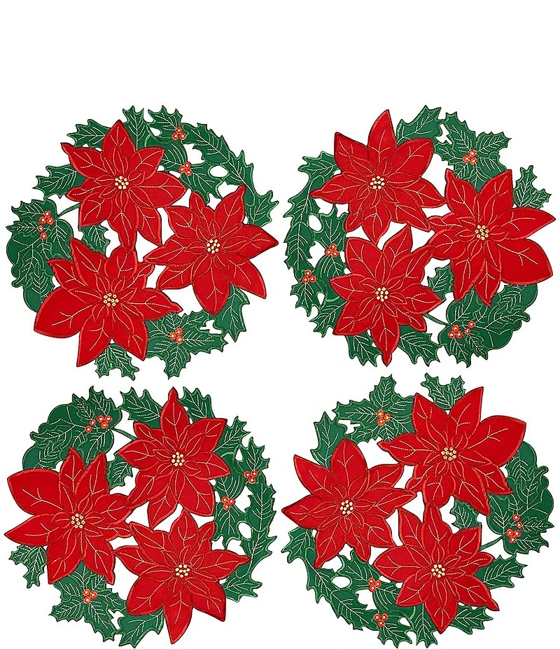 Homewear Portia Poinsettia Placemats, Set of 4