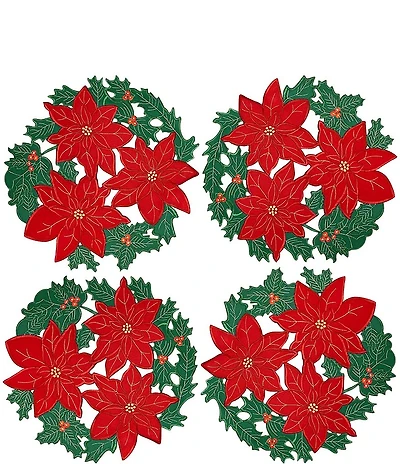 Homewear Portia Poinsettia Placemats, Set of 4