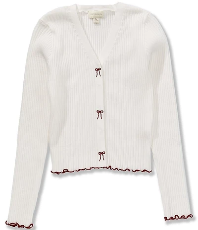 Honey & Sparkle Big Girls Long-Sleeve Rib-Knit Cardigan
