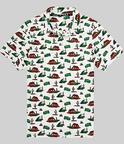 Hooey Drive Printed Short Sleeve Polo Shirt