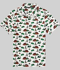 Hooey Drive Printed Short Sleeve Polo Shirt