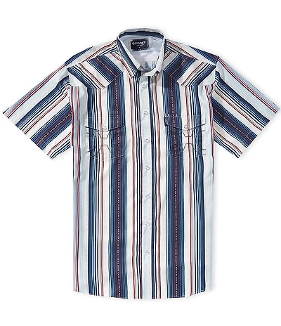 Hooey Short Sleeve Sol Stripe Pearl Snap Shirt