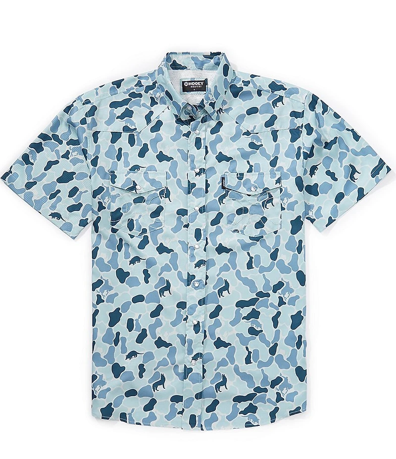 Hooey Sol Camouflage Printed Short Sleeve Shirt