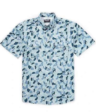Hooey Sol Camouflage Printed Short Sleeve Shirt