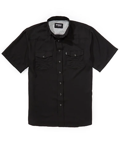 Hooey Solid Short Sleeve Woven Shirt