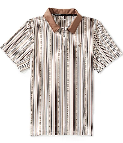 Hooey Weekender Stripe Printed Short Sleeve Polo Shirt