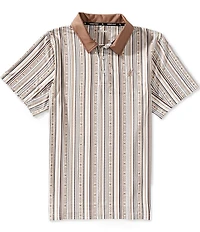 Hooey Weekender Stripe Printed Short Sleeve Polo Shirt